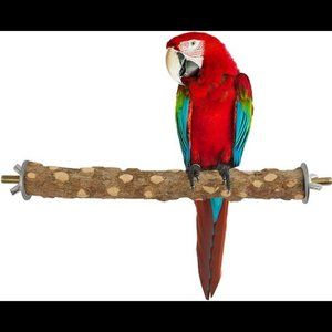 Bird Perch Wooden Platform Natural Prickly Wood for Bird Cage 2 Screw Holder